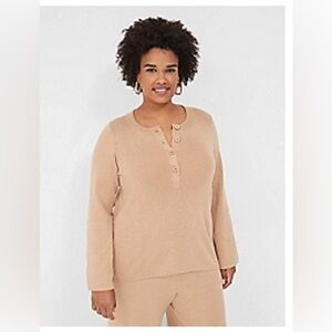 Lane Bryant- Long-Sleeve Henley Top